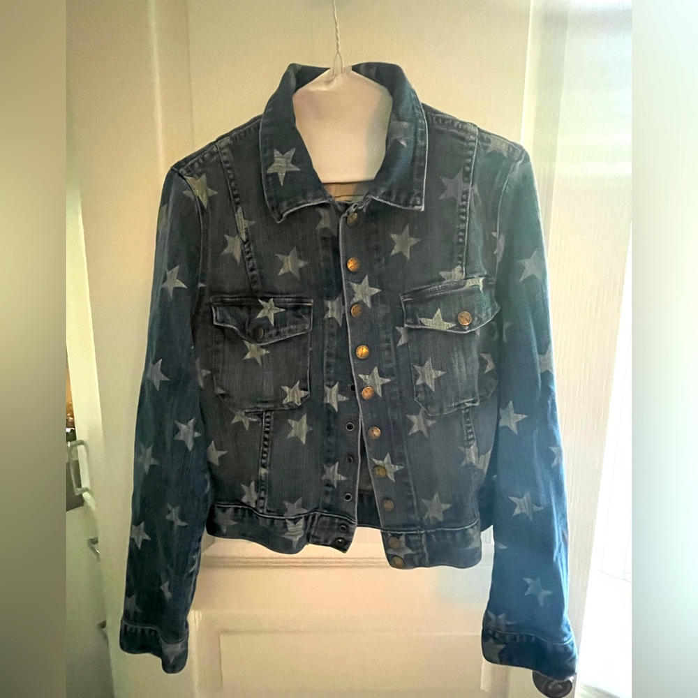 Current/Elliott White Star Denim Jacket